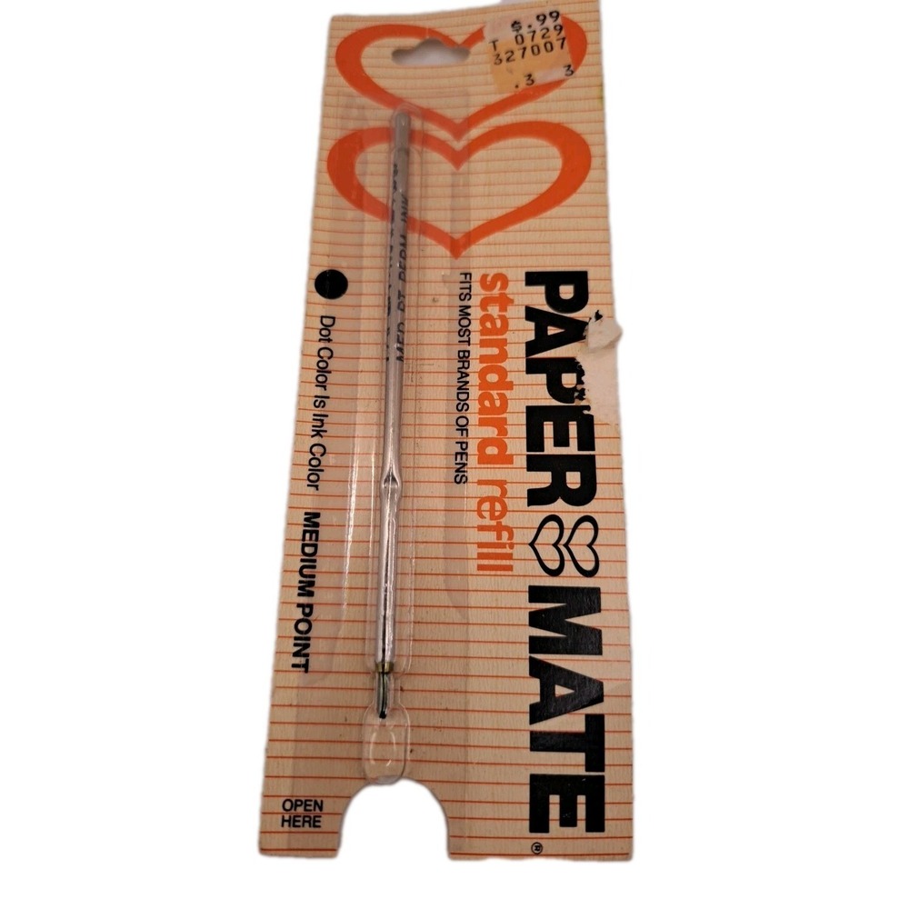 Vintage Paper Mate Standard Refill Medium Black USA (Sealed & Untested)
